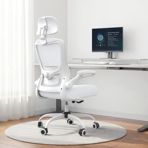 Image of Ergonomic Office Chair for Long Hours, Padded Lumbar Support for Lower Back Relief, 330 lb Capacity, Comfortable Computer Desk Chair for Home Office, Work & Study