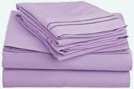 LaxLinen 350 Thread Count 100% Egyptian Cotton Super Quality 1PC Flat Sheet(Top Sheet) Twin Bed/Single Bed Size, Lavender/Lilac Solid