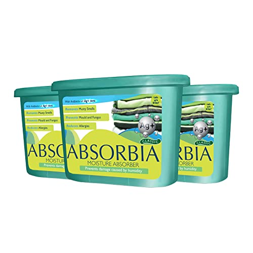 Absorbia Moisture Absorber with Ag+ Silver ions | Pack of 3 (600m...