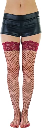 Image of ToBeInStyle Women's Vibrant Large Net Fishnet Thigh High Elastic Nylon Novelty Stockings