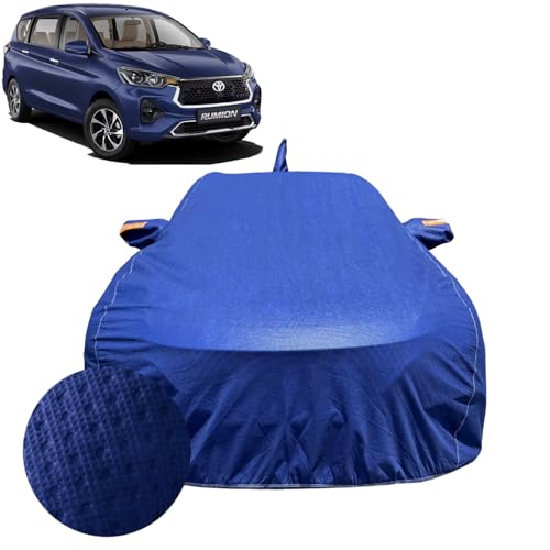 Image of Car Cover for Toyota Rumion (2023-2026) | 100% Waterproof Cover with Antenna & Reflective Mirror Pockets | Dustproof, Scratchproof, Heatproof Rumion Car Cover |Soft Cotton Lining| Blue
