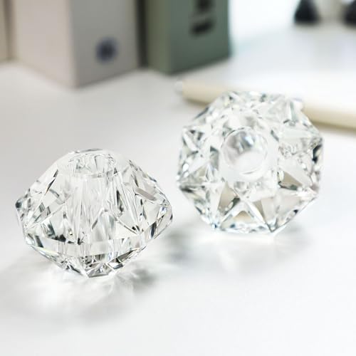 QFkris 2-Packs Crystal Fountain Pen Stand Glass Feather Pen Holder Crystal Pen & Pencil Holder Base for Office Desk Desktop Decoration Toothbrush Stand Gift for Students Teachers(2.2inch) - Image 6