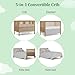 HZANHY 5-in-1 Baby Crib,Convertible Crib, Baby Crib, Converts from Baby Crib to Toddler Bed, Daybed and Full-Size Bed Frame, Fits Standard Full-Size Crib, Baby Bed Natural (Mattress not Included