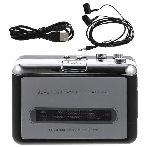 Warmhm Convertidor y Funcionamiento a Batería para Convertir Cinta a Mp3 de Diseño USB 2.0 de Casete USB Portátil