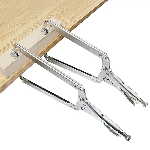 Genhakon 2 Pack 18 Inch C Clamp Locking Pliers,Locking C Clamp, Adjustable Nickel Plated C Pliers For Wood Working thumb #6