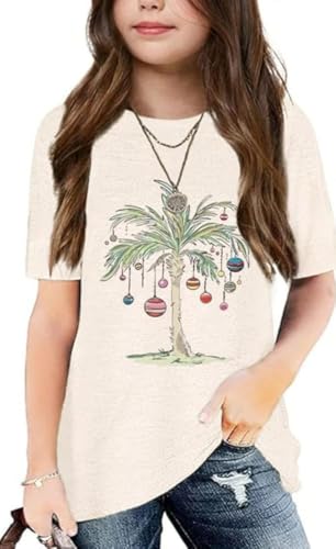 Image of Graphic Tees for Girls Kids Summer Tops Crewneck Short Sleeve T Shirt 5-14 Years
