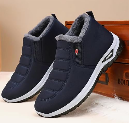 Women's Warm Boots Ladies Winter Ankle Slip on Short Snow Fur Lined Boots Comfortable Waterproof Orthopedic Walking Fur Fuzzy Soft Booties Wide Warm Arch Support Shoes2