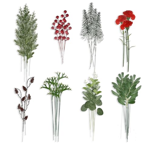 QITIXI:OU 44 Stück Künstliche Blumenstrauß, Tannenzweige...