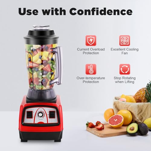 2200W Profi Standmixer 4L - Hochleistungs Mixer für Smoothies, Crushed Ice & Fleisch - Großvolumiger Küchenmixer für Haushalt & Gastronomie