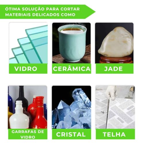 Kit 3 Discos Multiuso para Corte de Porcelanato, Espelho, Cerâmica, Espelho, Vidro 100mm (Verde)