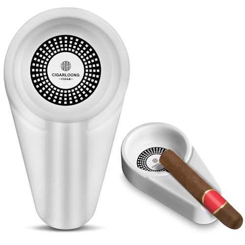 CIGARLOONG Cigar Ashtray Single Large Slot Partable Ashtray for Home and Outdoors