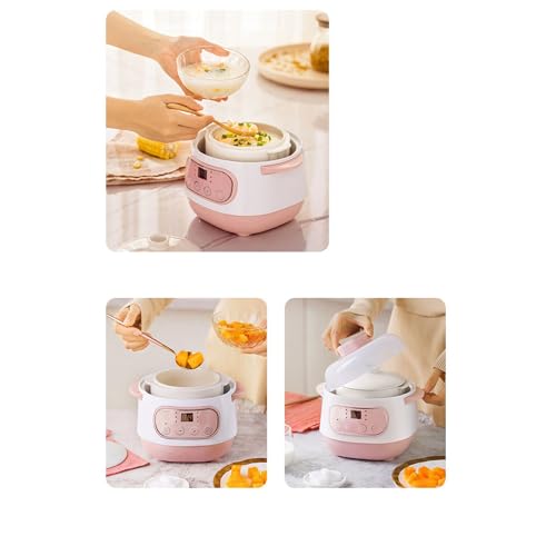 Garsent Mini Pentola per Stufato in Ceramica con Preimpostazioni e Timer Integrato, Piccola Pentola a Cottura Lenta con Coperchio, 1 L, Pentola Elettrica per Stufato, Pentola per (Spina