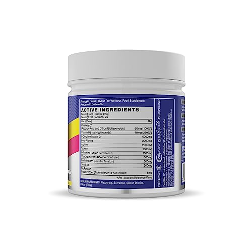 Naughty Boy Cell Swell Technology, Non Stimulant Pre Workout - Pump, Performance & Focus. L-Citrulline 6g, Beta Alanine 3.2g and Added Arginine, 400g - 25 Servings (Pineapple Crush) - Image 3