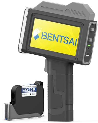 Image of BENTSAI Handheld Inkjet Printer BT-HH62 Series Newly Upgraded with 16H Long Endurance Use for Batch Number Date Code Logo Serial Number QR Code on Plastic Cardboard Wood Metal (1.0 Inch with Sensor)