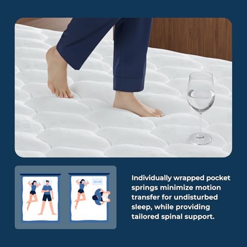 Image of Vesgantti Queen Size Mattress 10 Inch, Cool Sleep Hybrid Mattress in a Box