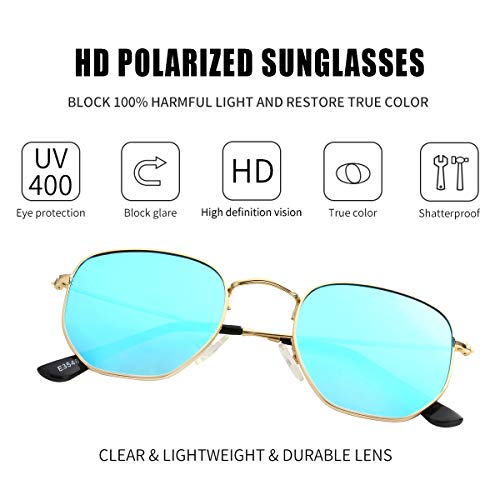 Image of Kursan Small Round Metal Polarized Sunglasses for Men Women Mirrored Lens Classic Circle Sun Glasses