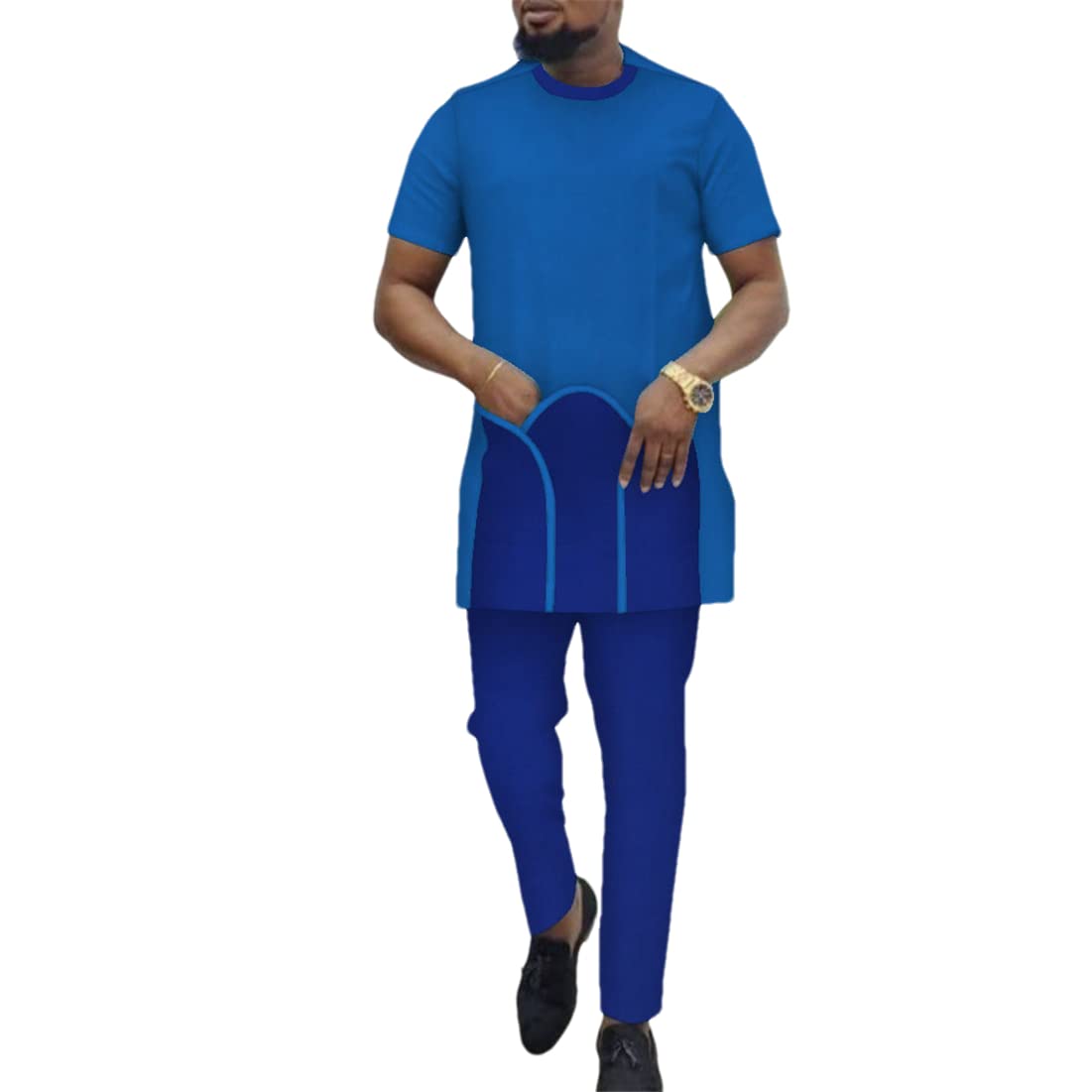 Ensemble de tenues africaines patchwork de coupe décontractée - 7