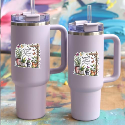 Calcomanías de vinilo botánicas para decorar macetas de interior y botellas de agua 8