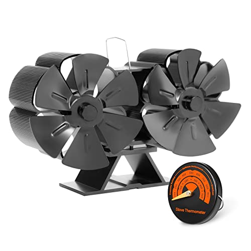 JossaColar Wood Stove Fan Heat Powered Stove Fan Dual Motors, Fireplace