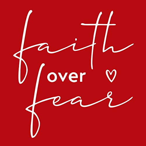 Image of Women's Regular Fit Faith Over Fear Cotton Printed Round Neck Half Sleeves Multicolour T Shirt. Pooplu, Trending, Text, Quotes Tshirts
