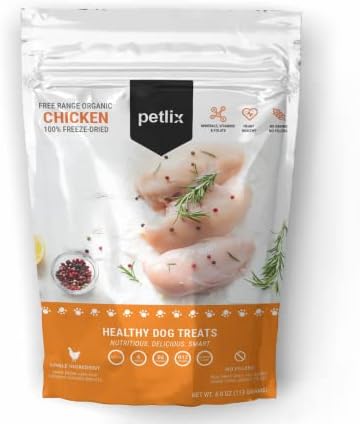 Petlix Pasture-Raised Freeze-Dried 100% Chicken Dog Training Treat Kibble 4oz Gluten-Free