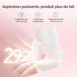 Momcozy Tire Lait S12 Pro Quick, Tire Lait Electrique Main Libre Sans Fil et à Porter, DoubleFit™ Hybrid Flange, 3 Modes & 9 Niveaux, Pompe Portable avec Écran Intelligent,2 Pièces, Blanc