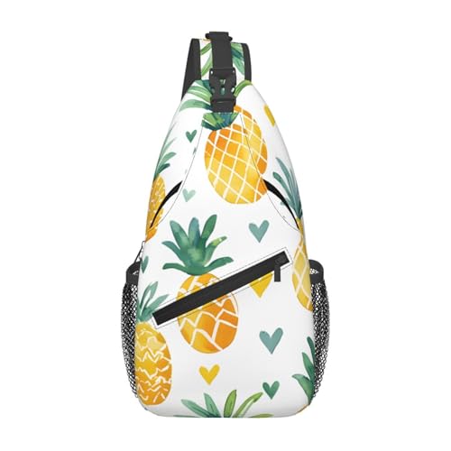 Mochila bandolera Watercolor Pineapple unisex ligera para viaje miniatura 1