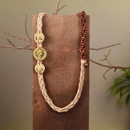Image of AAKRITI ART CREATIONS Boho & Tribal Handcrafted Necklace Collection | Jute, Wooden & Brass Pendant Designs | Ethnic Collar, Loop & Statement Jewelry for Women | Artisan Festival & Everyday Wear