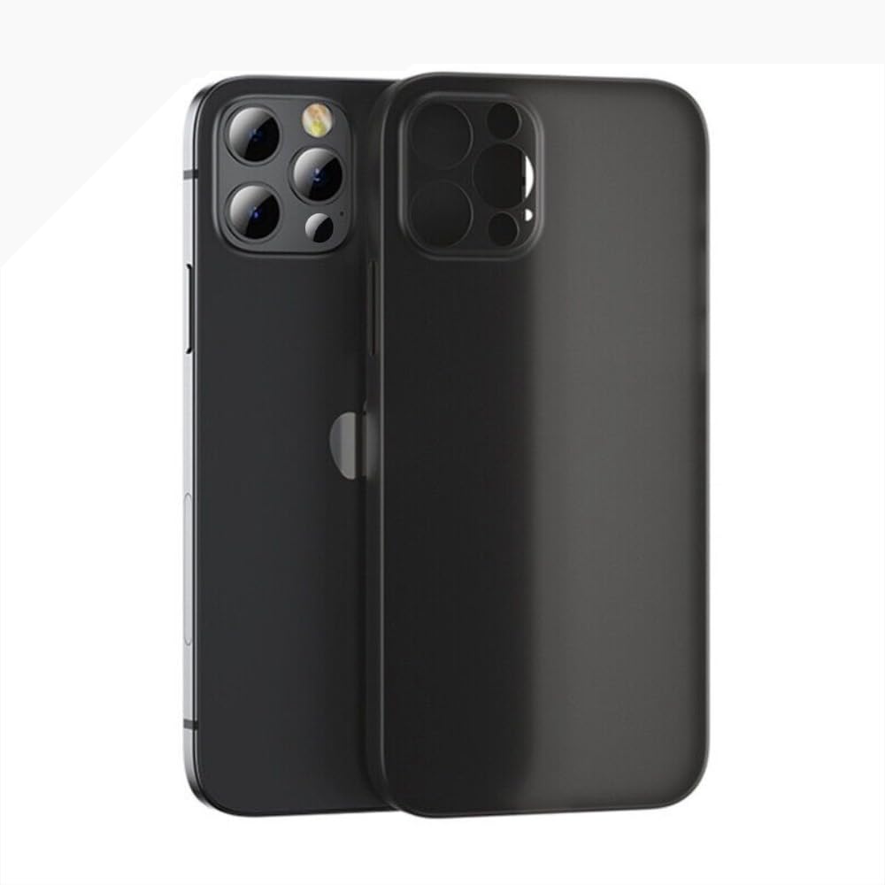 0.2mm Ultra Thin Case for iPhone 14 Pro Matte Hard Cover Wireless Charging Compatible (iPhone 14 Pro, Transparent Black)