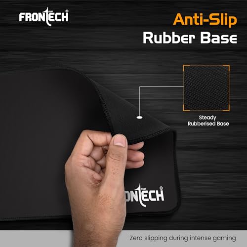 Image of FRONTECH Premium Computer Mouse Pad - 260mm x 210mm x 3mm | Anti-Slip Rubber Base | Water-Resistant | Micro-Textured Surface with Stitched Edges (MSP-0061)