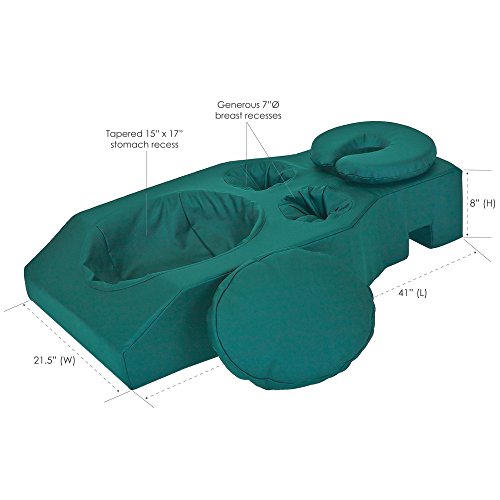 EARTHLITE Pregnancy Massage Cushion & Headrest - Full Body Pregnancy Bolster / Ideal After Breast Surgery & Lower Back Pain, Teal