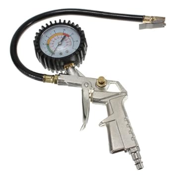Volbit Tyre Pressure Gauge and Inflator Air Tyre Inflator with Dial Gauge Tyre Presssure Monitor Valve Max Test 220Psi/16Bar Tire Air Tester Tool for Tyre Car Bicycle Motorcycle
