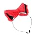 Milopon Haarreif Haarband Haar Reif Cute Plüsch Katzenohren Haarband Spange Haar Schmuck (Rot)