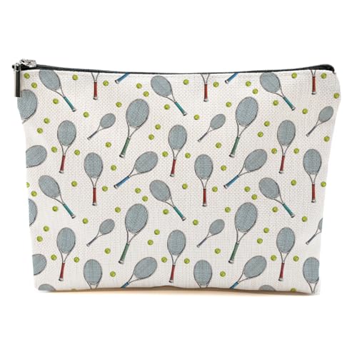 Cute Tennis Makeup Bag Tennis Gifts Tennis Accessories Tennis Lovers Travel Accessories Bag Mothers Day Birthday Inspirational Retirement Gifts for Women Friends Coach Tennis Player Sports Mom BFF