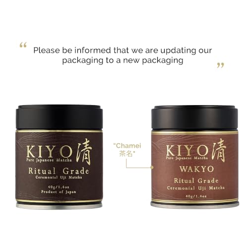 Kiyo Matcha Ritual Grade Wakyo Ceremonial Uji Matcha - Pure Japanese First Harvest Ceremonial Grade Matcha Green Tea Powder from Uji, Japan (40g/1.41oz)