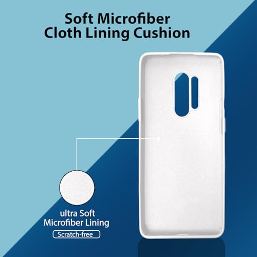 Image of LIRAMARK Liquid Silicone Soft Back Cover Case for OnePlus 8 Pro / 1+8 Pro (White)
