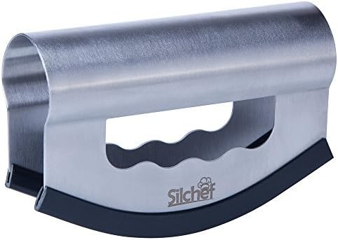 Mezzaluna - Salad Chopper knife with Double Blade Protective Covers - Multipurpose Premium Stainless Steel Herb Chopper Mincing knife by Silchef