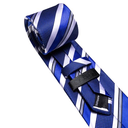 Image of Barry.Wang Mens Tie Set Plaid Check Neckties Formal Business Wedding Luxury Pocket Square Cufflinks