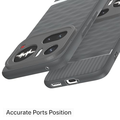 Image of Pikkme Back Cover for Nothing Phone 4a Pro 5G Camera Protection 3D Hexa Cube Design Silicone Protective Bumper Case (Grey)