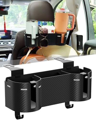 Car Headrest Backseat Cup Holder 3.7", Seat Back Organizer with H...