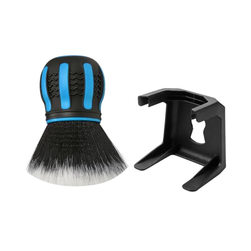 HAMOJUF Car Detailing Brush, Ultra Soft Vehicle Handle Synthetic Brush with Storage Rack, Automotive Interior Dusting Cleaning Tool for Air Conditioner Vents Dashboard, Universal Fit (Blue)
