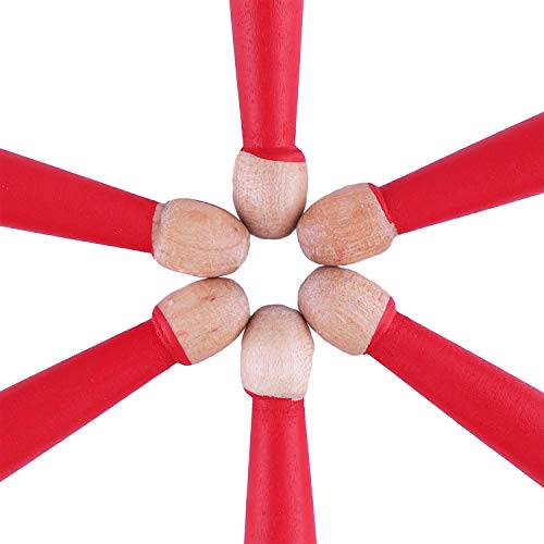 Antner 3 Pairs Drum Sticks 7A for Kids and Beginners Classic Maple Wood Drumsticks, Red - Thumbnail 4