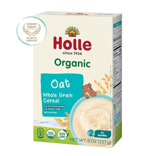 image for Holle Organic Baby Cereal - Whole Grain Oat Cereal for Baby - Quick an