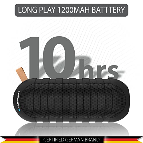 Image of Blaupunkt BT10 Portable Wireless Bluetooth Speaker with LED Flashlight & SOS Function I 1200mAh Rechargeable Battery I Built-in Mic /TF /FM for Hiking,Camping, Bikers