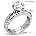 MABELLA His Hers Stainless Steel Men's Band Women Cubic Zirconia Round Cut Wedding Engagement Ring Set,Women's Size 8 Men's Size 10