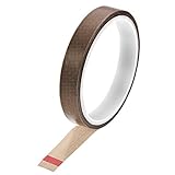 sourcing map 15mm PTFE beschichtet Gewebeband Braun Hochtemperaturband für Vakuum-, Hand- und Impulsversiegelungen Klebeband 10m/32,8ft