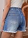BLENCOT Maternity Jeans Shorts for Women Mid Waisted Frayed Hem Stretchy Denim Shorts Comfy Pregnancy Summer Clothes Fashion 2026 Sky Blue Small