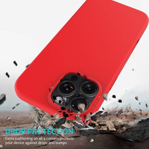 Image of FIRST MART Silicone Back Case for iPhone 16 Pro, Soft-Touch Phone Back Cover for Apple iPhone 16 Pro - Red