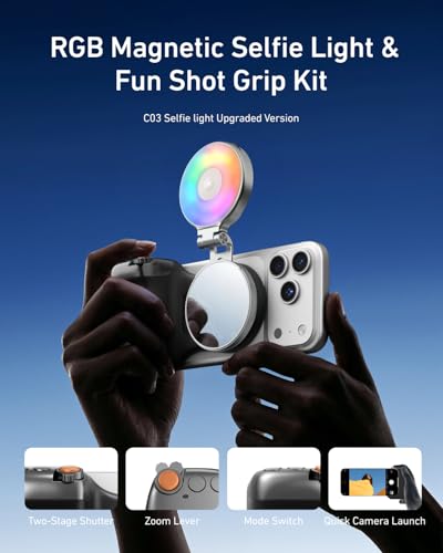 Image of TELESIN Fun Shot Magnetic Phone Camera Grip & 4 in 1 RGB Selfie Light Kit
