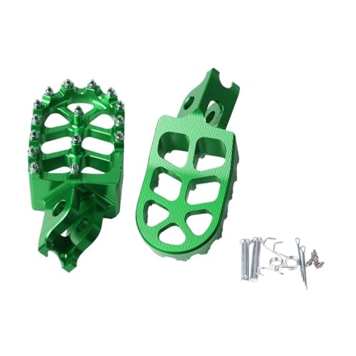 ILTNATMLE オートバイ用フットレスト フットペグ ペダル ホンダ CR125 CR250 CRF 250 X 300 L 450 150 R CRF250L CRF300L CRF1000L CRF1100L 対応(Green)